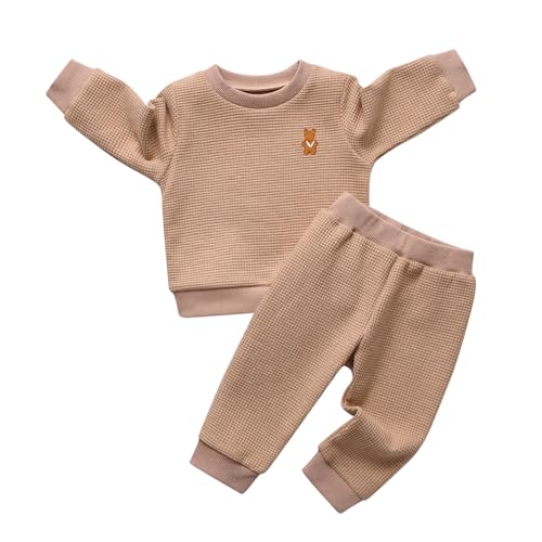 Image of Toddler Baby Boy Clothes Infant Long Sleeve Bear Print Tops + Pants Sweatsuit Outfits