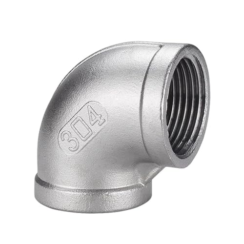 RLRLR Gomito, Raccordi a Gomito, 1 pz 1/8 1/4 3/8 1/2 3/4 1 1-1/4 2 3 Gomito filettato Femmina Femmina, Tubo connettore in Acciaio Inossidabile SS304 da 90 Gradi Raccordi(2.5 inch)