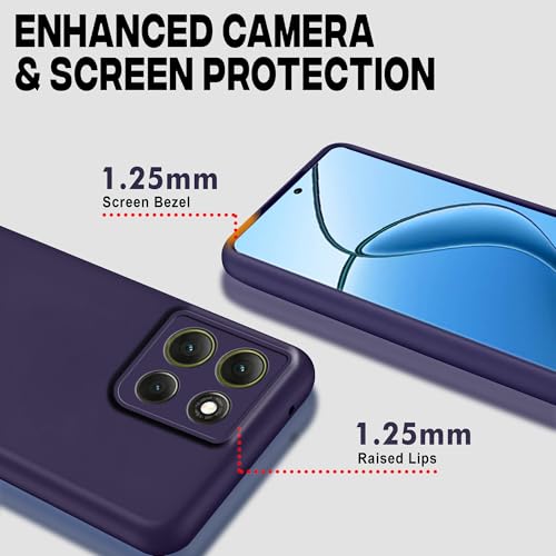 Image of Hupshy Liquid Silicone Back Cover Case for OnePlus Nord CE 6 Lite 5G | Soft Micro-Fibre Lining Inside | Camera Protection Bump | Shockproof Back Cover Case for OnePlus Nord CE 6 Lite 5G (Purple)