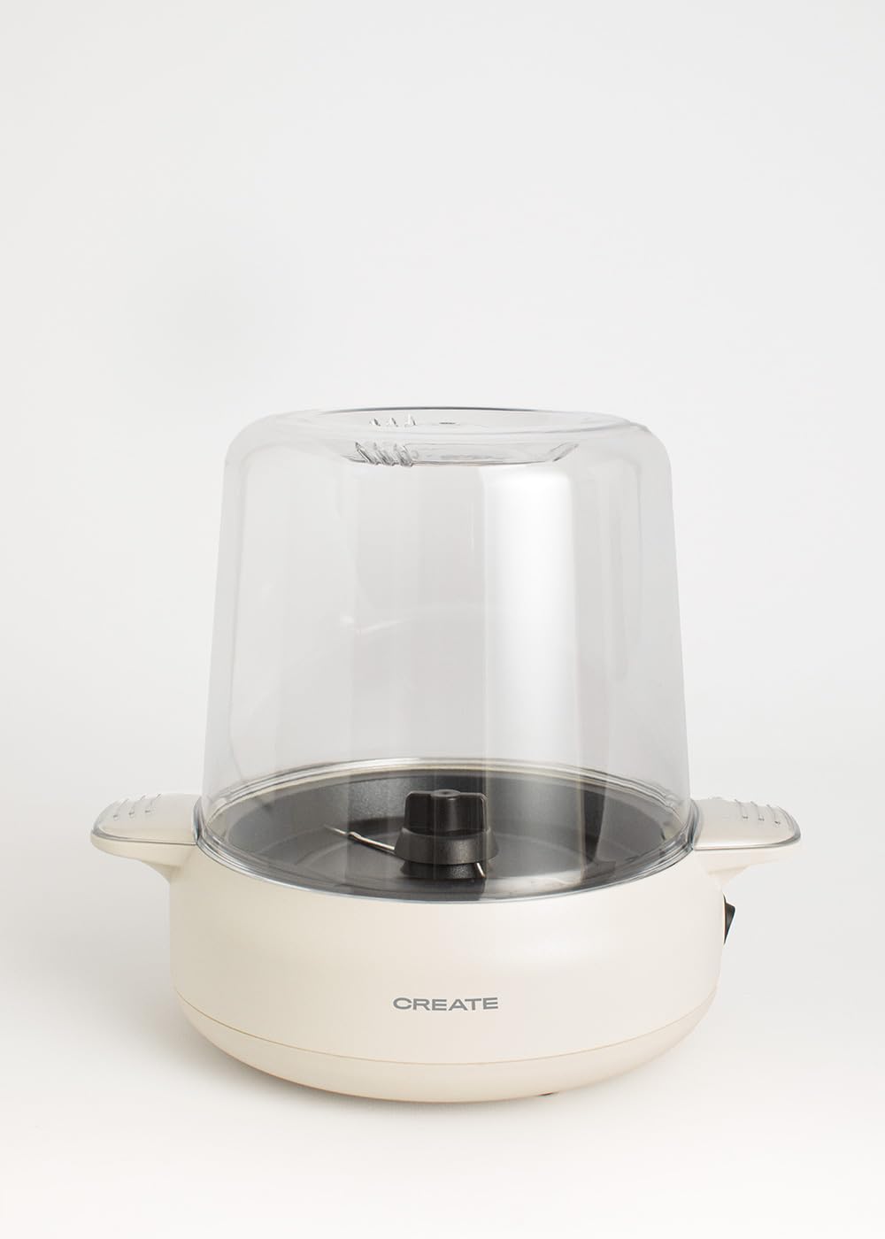 CREATE/POPCORN MAKER STUDIO/Macchina per popcorn con scioglitore di burro bianco sporco/Facile da usare, Fino a 100g di mais, Popcorn in 5 min, Popcorn dolci o salati, 500W