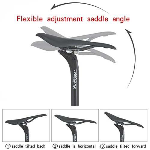 Hualong Ultra Light Carbon Bike Seat Post 27.2/30.8/31.6Mm, Mountain Road Bicycle Bike Seat Post Setback Seatpost Ud Black Matte, Length 350Mm. #TOP4