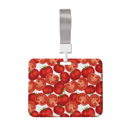 名札ケース トマト柄 ネームホルダー 名刺ホルダー IDカードケース パスケース IDカードケース おしゃれ カードホルダー バッジホルダー 首掛け 吊り下げ名札 定期入れ 名刺入れ 旅行用品 学生証 贈り物
