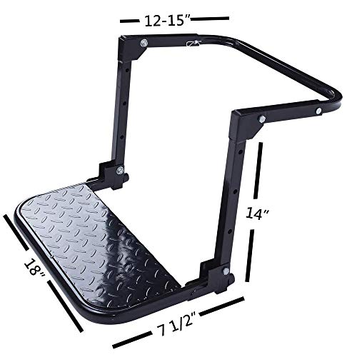 Oxgord Universal Metal Tire Step, Black - Adjustable & Foldable Ladder For Pickup Truck, Semi, Suv, Rv, Non-Slip 300 Lb Capacity #TOP1