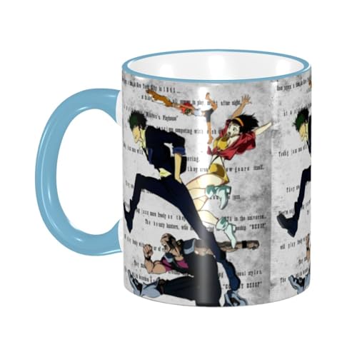 カウボーイビバップ セラミックマグカップ 食器 大容量コーヒーカップ 330ml 耐熱 おしゃれなマグカップ オフィスホーム用 プレゼントに最適 再利用可能 ギフト 男女兼用 Sky Blue