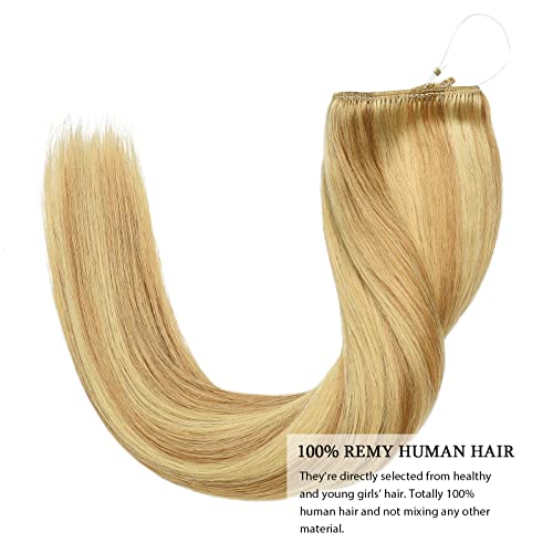 Yamel Invisible Wire Hair Extension Human Hair Highlight 16 Inch Fish Line 1 Piece Real Remy Secret Hair Extensions - Image 2
