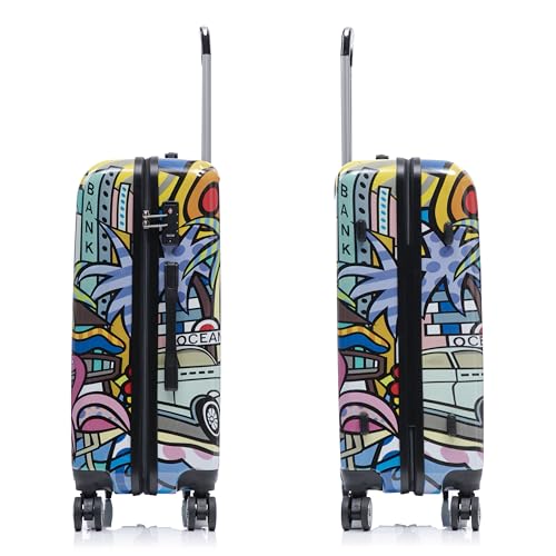 Image of InUSA Miami Print 24-Inch Medium Hardside Spinner Luggage Lightweight Bag