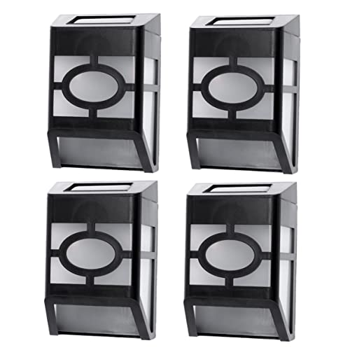 Didiseaon 4 Piezas Solar LED de Pared Jardín Exterior Práctica y Resistente al Agua Iluminación Diaria con Cálida Negro