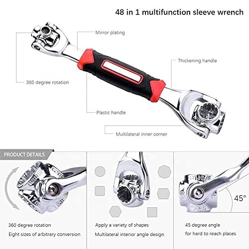 Image of 48-in-1 Tiger Wrench: 6-Point Universal Multi Socket With 360-Degree Rotating Head, Magnetic Spanner for Home and Car Repair, Torx