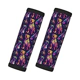 2 Pcs Luggage Handle Wraps for Suitcase - Fashion Neon Art Pitbull Print Luggage Handle Covers, Suitcase Tags Identifiers for Suitcases, Travel Essentials for Flying Accessories