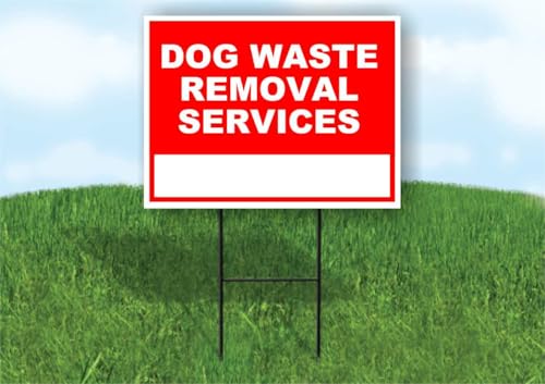 Dog Waste Removal Services Write On Me Red 18x24 in Single Sided Yard Road Sign w/Stand