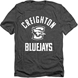 Creighton University Official One Color Bluejays Logo Unisex Adult Heather T Shirt,Charcoal Heather, X-Large