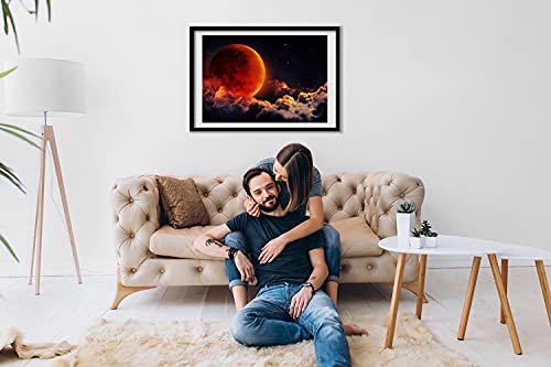 Tableau Eclipse De La Lune Tulup | Cadre MDF 70x50 cm pour salon - 3