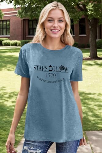 Cute Graphic Star Fall Leaf Connecticut 1779 Shirts for Women Print Letter Autumn Festival Short Sleeve Tee Tops3