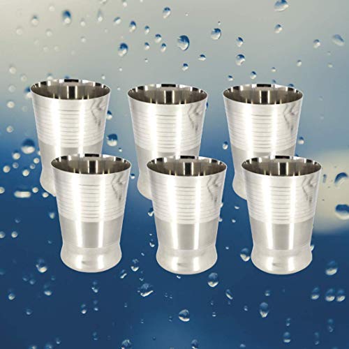 Unify Stainless Steel Glasses Tumbler for Water, Set of 6 Pieces, Designer Drinkware, 300ml, New Jet