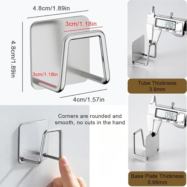 6Pcs Sponge Holders for Kitchen Sink, Strong Adhesive Sponge Holder for Sink Counter - SUS304 Stainless Steel Highly Rigid and Waterproof Kitchen Sink Caddy, Quick Drying(Gray)
