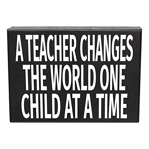 JennyGems Teacher Changes the World Wood Sign | Teacher Appreciation