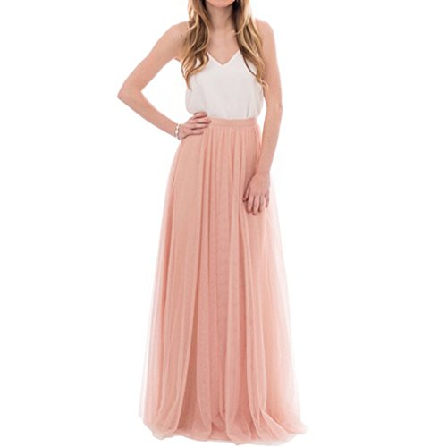 WDPL 3 Layers Soft Tulle Skirt Maxi Long Bridal Wedding Skirts for Women