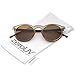 zeroUV - Classic Lux P3 Shape Keyhole Bridge Metal Rivet Circle Round Sunglasses (Brown-Tortoise Brown)