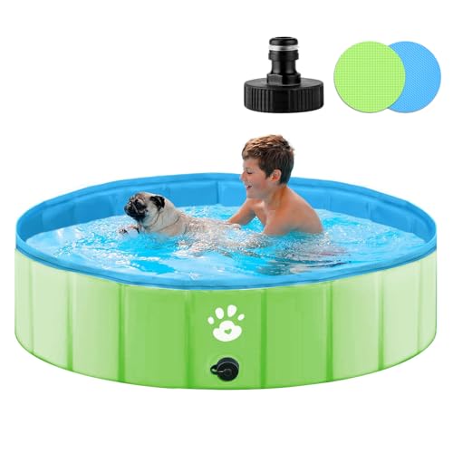 YIKANWEN Piscina per Cani Pieghevole,Piscina Pieghevole per Cani 140x30cm in PVC,Piscina per Cani xl...
