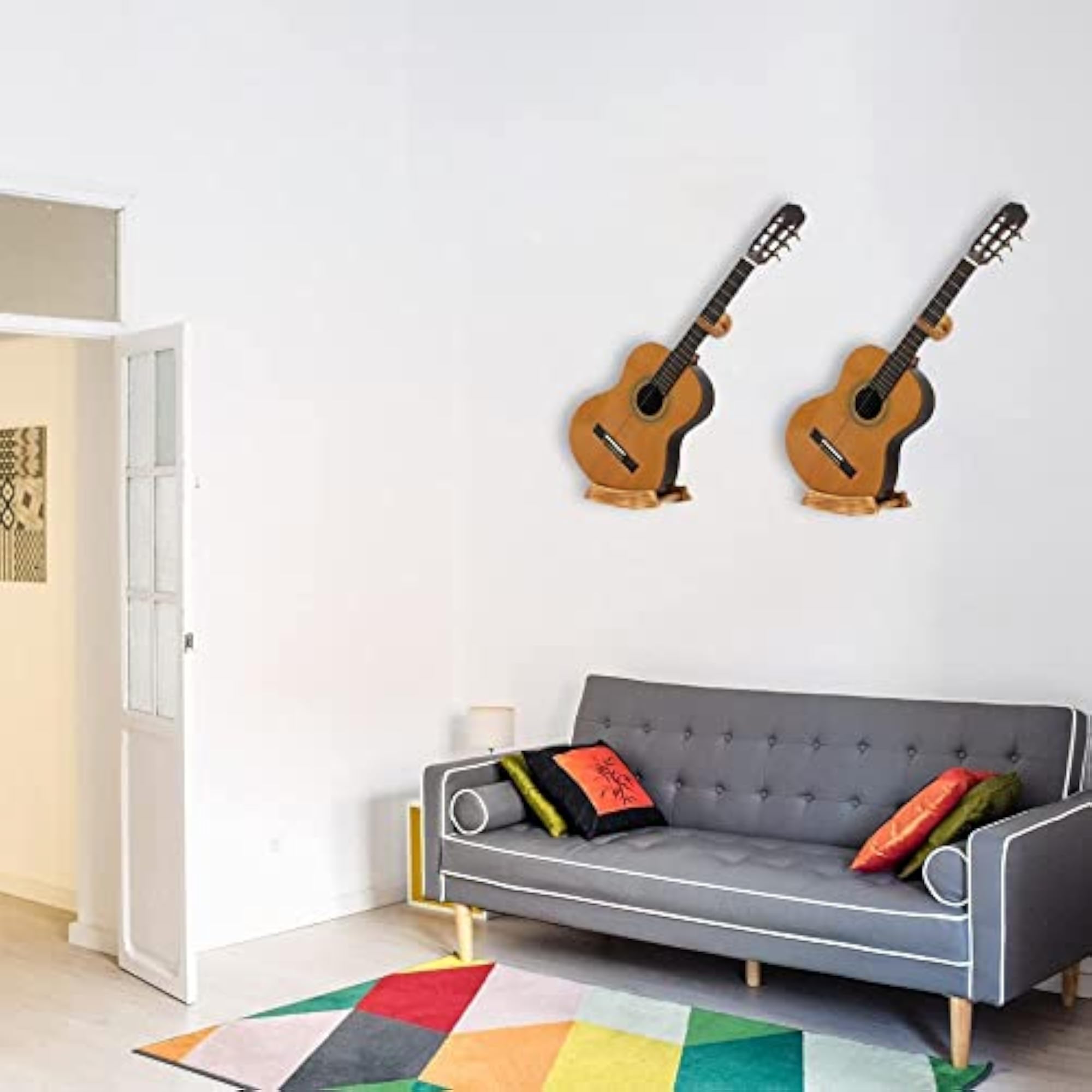 Wooden Guitar Stand Horizontal Hanger for Acoustic Instruments