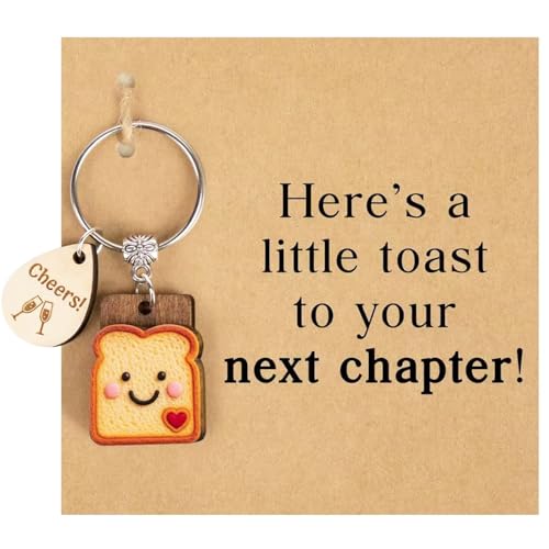 Toast Keychain - Cheers to New Beginnings! Perfect Farewell for