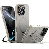 TEIQ iPhone16ProMax ケース 360°回転リング スタンド MagSafe対応 ワイヤレス充電対応 カバー アイフォン 16 プロマックス 用 (スターライト)