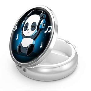 Pillendoosje 3 Compartiment Geneeskunde Pillendoosje, Draagbare Pillendoosje voor Zak of Portemonnee Pillendoosje Decoratieve Metalen Geneeskunde Vitamine Organizer Uniek Cadeau (Grappige Panda)