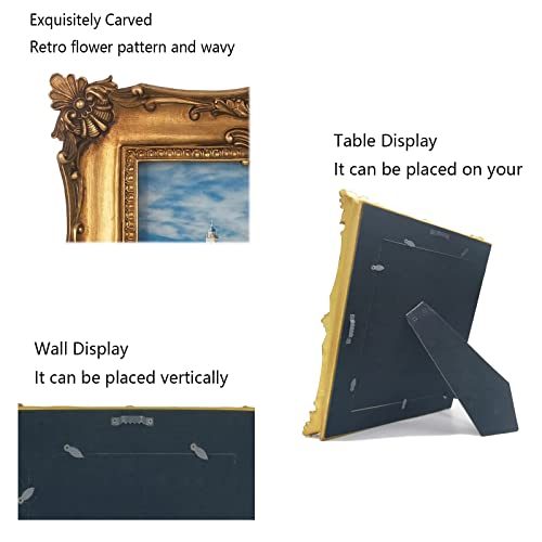 8×10 Vintage Picture Frame, Ornate Bronze Photo Frames With Mat Antique Gold Picture Frames With Glass Front For Tabletop Wall Hanging (8×10 Inch, Bronze Gold) #TOP3