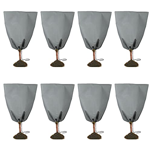 8 fundas de invierno con cordón para plantas al aire libre para árboles y heladas, fundas de plantas de 62x52 cm, bolsas de protección contra congelación para árboles frutales Cover