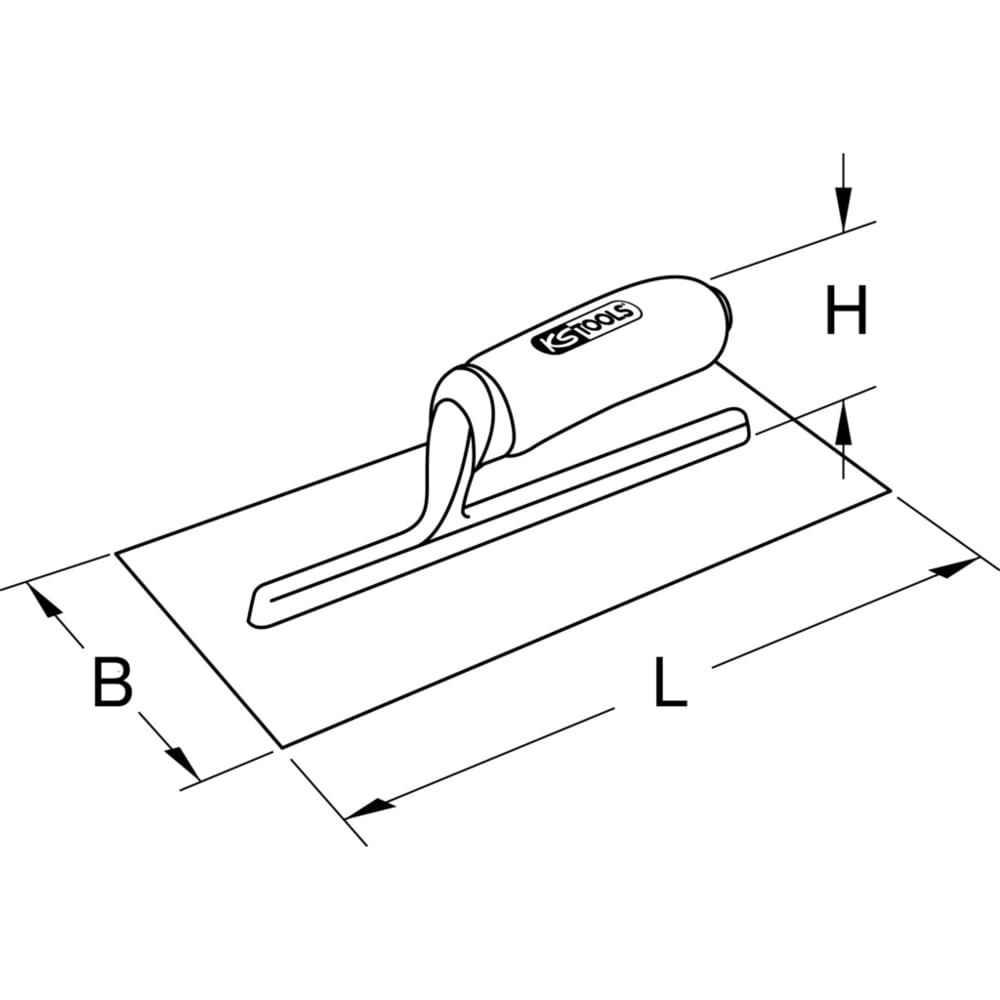 KS Tools 144.0458 Platoir droit Lame inox Manche bi-composant Diamètre 130 x 280 mm