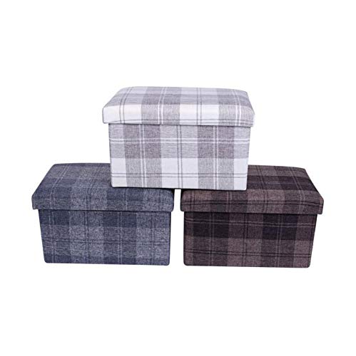 Hmeigui Storage Ottoman Cube Foot Stools And Ottomans Small With Storage, Storage Benches Folding Toy Box Cotton Linen Fabric,Brown_40X25X25Cm #TOP1