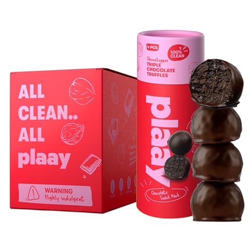 Plaay Triple Chocolate Truffles – Rich Dark Chocolate with Chocolate Chips & Cocoa Nibs – Clean Ingredients, Guilt-Free Indulgence, Keto-Friendly and Made with Premium Ingredients – 10 x 60g