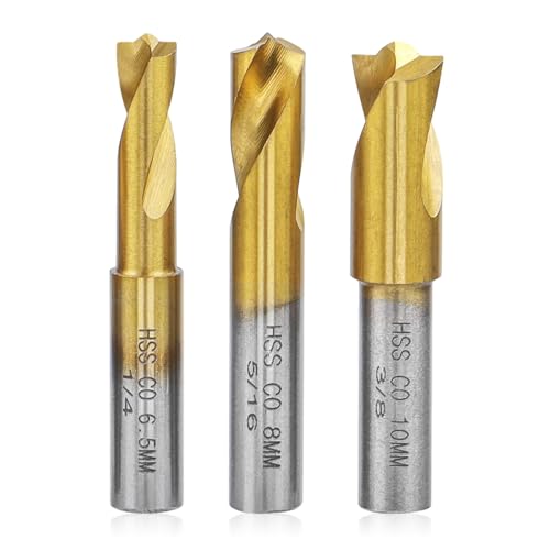 Riisoyu Set di 3 punte per punto di saldatura, trapano a cobalto CNC, fresa a punti per separare piastre saldate, 6/8/10 mm