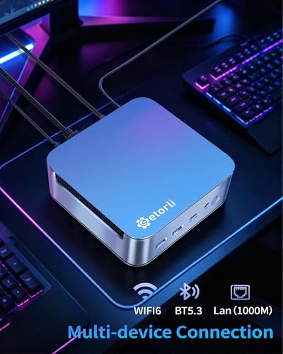 Getorli Mini PC AMD Ryzen 7 6800H (Beats 7640HS/7730U) 8C/16T, Max 4.7 GHz Small Desktop Computer 32GB LP DDR5 RAM 1TB SSD Compact PCs 4K HDMI DP WiFi 6 BT5.3 Dual LAN(1000Mbps) Gaming PC - image 8