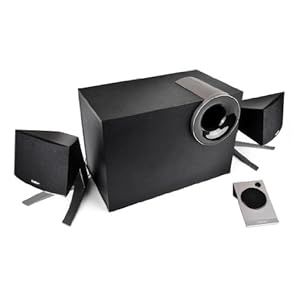 EDIFIER M1380 2.1 luidsprekersysteem (28 Watt) met kabelafstandsbediening, zwart