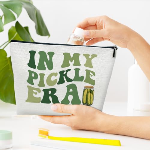 Funny Pickle Gifts for Pickle Lovers, Cool Gifts for Best Friends, Makeup Travel Toiletry Bag, Thank You Present for Women, Birthday Present for Sister, Teen, Bestie, Daughter, Niece, Bff4