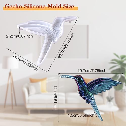 3D Hummingbird Silicone Mold Animal Resin Mold Bird Statue Making Epoxy Mould DIY Craft Casting Mold for Gift Home Office Wall Hanging Decor - Image 3