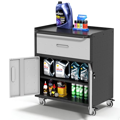 VIYET 1-Drawer Rolling Metal Cabinet