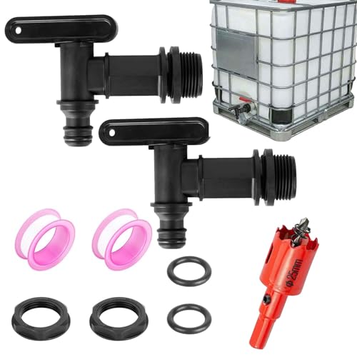 Rubinetto per Tanica WISIRENT,2 Pezzi Rubinetto Serbatoio In Plastica Tanica Acqua con Rubinetto, Rubinetto Giardino Rubinetto per Serbatoio per Giardino, Serbatoio Dell'Acqua Piovana （3/4in）