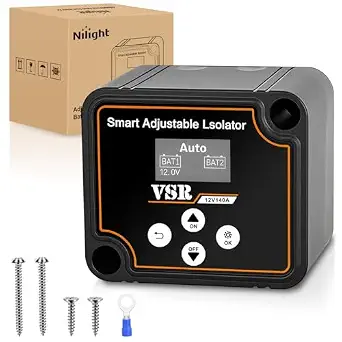 Nilight Dual Battery Isolator Kit Smart Adjustable 12V 140 AMP Waterproof