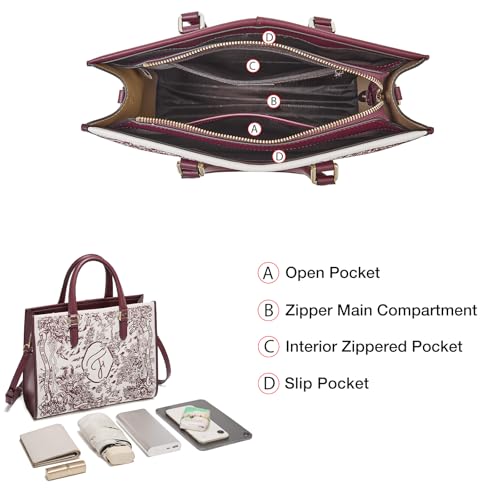 Image of FOXLOVER Medium Tote Bag for Women Designer Vintage Satchel Handbags Top-handle Purses