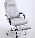 Krzesło Biurowe, Ergonomiczne Krzesło Biurowe Executive Krzesło Biurowe Z Wysokim Oparciem Tkanina Lniana Obrót O 360 ° Regulowana Wysokość Biurowe(A)