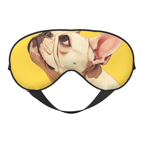 Mascherina per gli occhi con stampa di bulldog francese, per dormire, oscurante, alla moda, per donne e uomini, in aereo, da viaggio