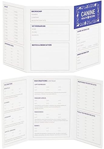 Juvale Puppy Record Card - Compact Portable Puppy Vaccination Rec...