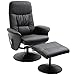 Produktbild HOMCOM Relaxsessel mit Fußhocker Stauraum Liegefunktion Massagesessel TV-Sessel mit Massagefunktion Liegesessel Ergonomischer Stuhl mit 10 Vibrationpunkte Kunstleder Schwarz 76 x 81 x 105 cm