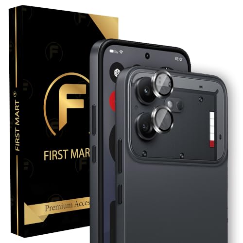 Image of FIRST MART Black Camera Ring Guard Protector for Nothing Phone (4b) | Tempered Glass with Metal Alloy Rings, HD Clear, Scratch Resistant, Case-Friendly | Pack of 1