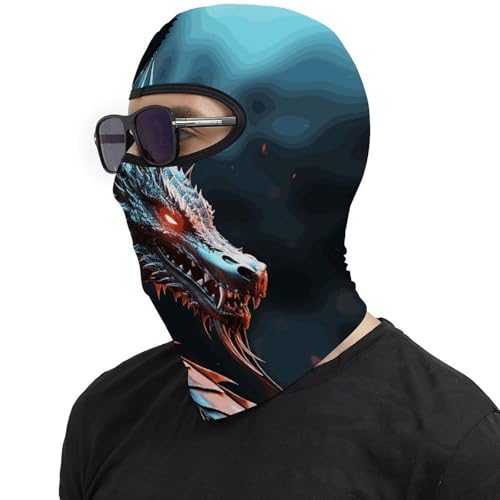 Pasamontaña térmico para hombre y mujer con estampado de dragón, máscara facial para esquí, motocicleta y clima frío miniatura 4