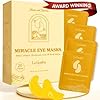 LE GUSHE Parches dorados debajo de los ojos para ojos hinchados y ojeras (20 pares) – Máscaras hidratantes de colágeno debajo de los ojos con mucina de caracol – Tratamiento calmante para ojos