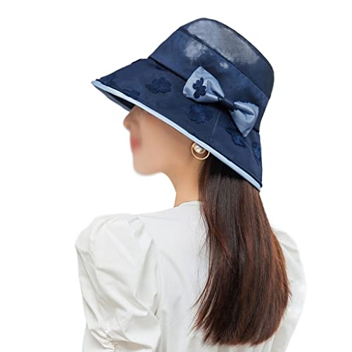 Chapeau de pêcheur d'été respirant pliable avec nœud papillon capeline solaire pour femme