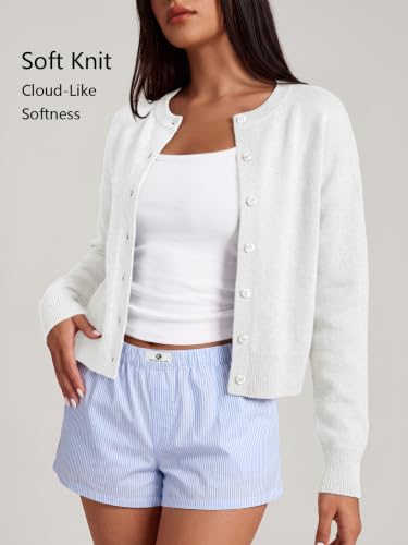 Image of Trendy Queen Cropped Cardigan Sweaters for Women Fall Fashion Clothes 2026 | Lightweight Knit Button-Down, Y2K Open-Front Layering Piece for Fall, Spring & Office Wear